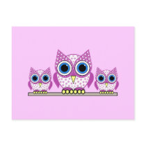 owls postcard