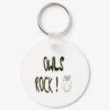 Owls Rock! Keychain by TShirtDotCom Owls Rock! Keychain