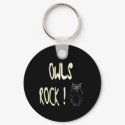 Owls Rock! Keychain by TShirtDotCom Owls Rock! Keychain