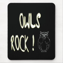 Owls Rock! Mousepad by TShirtDotCom Owls Rock! Mousepad
