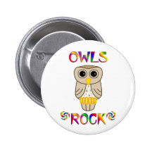 Owls Rock Pinback Buttons