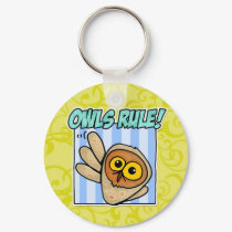 owls rule keychains