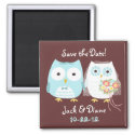 Owls Save the Date Wedding Magnet