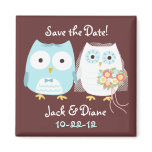 Owls Save the Wedding Date Refrigerator Magnet