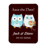 Owls Wedding Bride and Groom Save the Date Rectangle Magnets