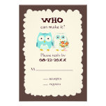 Owls Wedding RSVP - Cute Bride and Groom Custom Invites