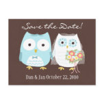 Owls Wedding Save the Date Cute Bride and Groom Postcards