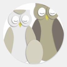 Owls with egg sticker