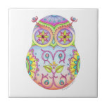 'Owlushka' Dreaming Ceramic Tile