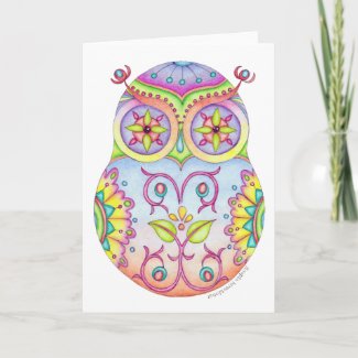 Owlushka Dreaming Greeting Card