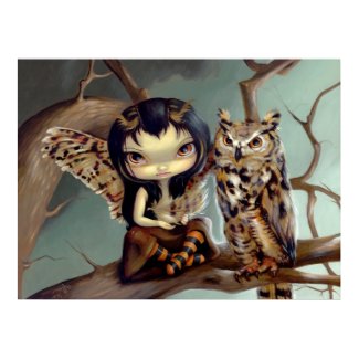 Owlyn ART PRINT owl fairy fantasy print