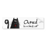 owned black cat bumper stickers