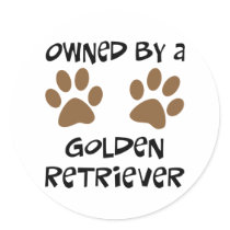 Owned By A Golden Retriever stickers