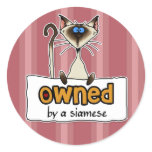 owned by a siamese round stickers