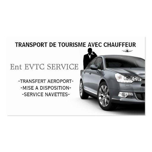 Owner of Private cars with Driver Business Card Template (front side)