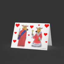 Ox King and Queen of Hearts Valentine Card