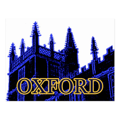 Oxford England 1986 Building Spirals Blue Post Cards