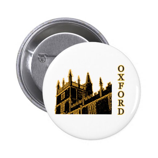 Oxford England 1986 Building Spirals Brown Pinback Button