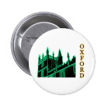 Oxford England 1986 Building Spirals Green Pinback Button