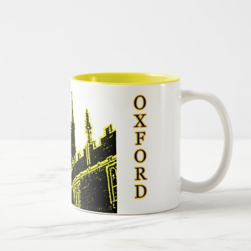 Oxford England 1986 Building Spirals Yellow Mugs