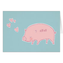 OXOX Pink Piggy Doodle Art Card by oodlesdoodles OXOX Pink Piggy Doodle Art Card