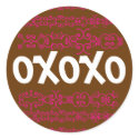 OXOXO Hugs & Kisses Envelope Seals Round Stickers