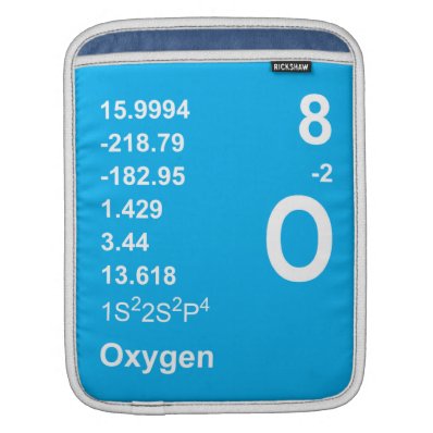 Oxygen iPad Sleeve (light on blue)