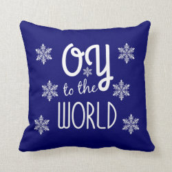 OY to the world Holiday Humor Throw Pillow
