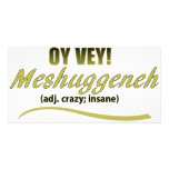 OY VEY PHRASES MESHUGGENEH PICTURE CARD