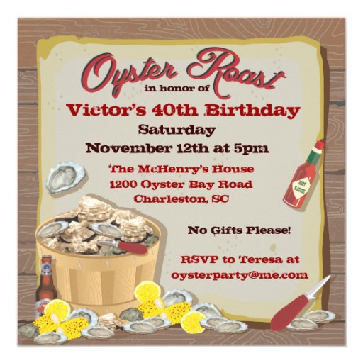 Oyster Roast Party Invitations