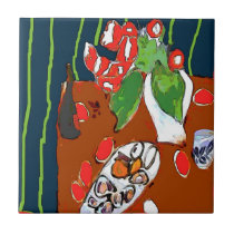 Oysters and Satsumas Fauvist Still Life tiles