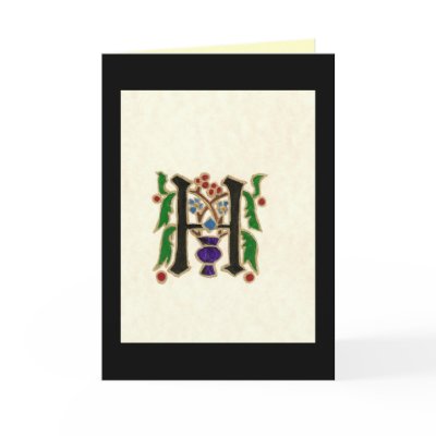 p25 MEDIEVAL LETTER H Card by kates_kards