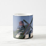 P51 Mustang, Rear View.(flag)_WWII Planes Coffee Mug