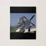 P51 Mustang, Rear View.(flag)_WWII Planes Jigsaw Puzzle
