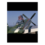 P51 Mustang, Rear View.(flag)_WWII Planes Postcard