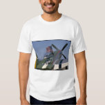 P51 Mustang, Rear View.(flag)_WWII Planes Tee Shirt
