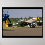 P51 Mustang, Side View.(runway)_WWII Planes Poster