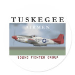 P51D 332nd Fighter Group Round Stickers