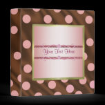 P6 Pink Brown Silk Polka Dot Binder binders