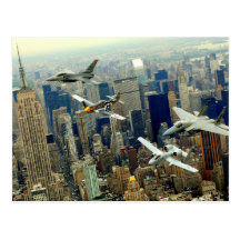 P-51 Mustang, F-16 Fighting Falcon, F-15 Eagle, Postcard