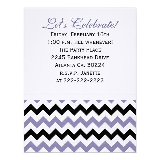 P & B Chevron Pattern 13th Birthday Invitation