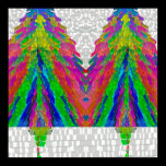 P. Christmas: Tree - Snowhite Diamond Patterns posters