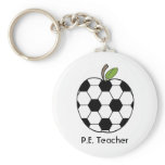 P.E. Teacher Keychain - Soccer Ball Apple