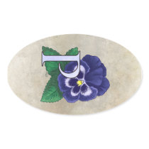 P for Pansy Flower Monogram stickers