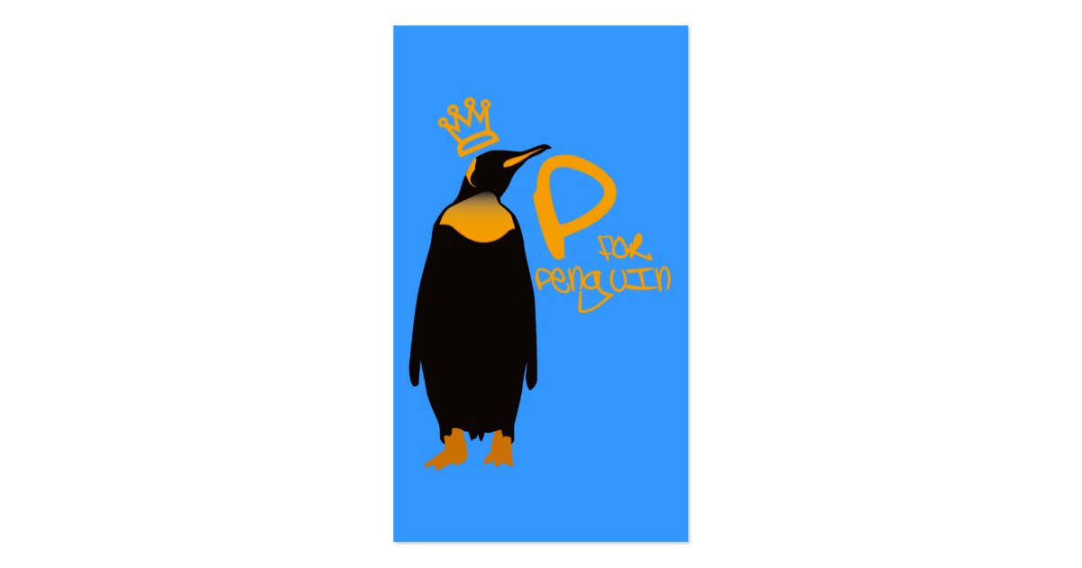 P for Penguin Business Card Zazzle