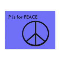 "P" is for Peace Alphabet Flashcard postcards by Regella "P" is for Peace Alphabet Flashcard postcards