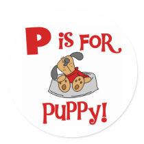 P is for Puppy stickers