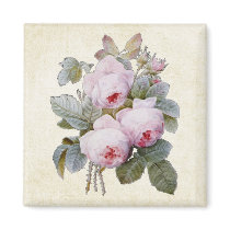 P.J. Redoute Bourbon Rose Fridge Magnet