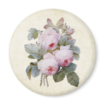 P.J. Redoute Bourbon Rose Refrigerator Magnets