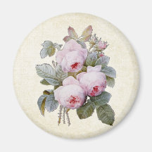 P.J. Redoute Bourbon Rose Refrigerator Magnets